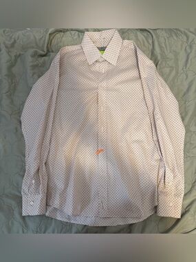 Canali Dress Shirt/Button Down Geometric Floral Mens Made In Italy